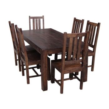 Dakota Dining Table without Chairs - Mango Wood - L90 x W175 x H76 cm - Dark Finish - Assembly Required