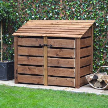Cottesmore 4ft Log Store with Doors - L80 x W150 x H128 cm - Rustic Brown