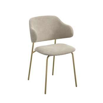 Dorchester Indoor Dining Chair (Pack of 2) - Weave/Metal - L56 x W53.5 x H83 cm - Wheat/Gold - Flat Pack