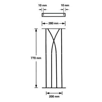 Metro Decking Fence Panels (Pack of 2) - Solid Steel - FIts Gap of 280 mm x 770 mm High - Electro Galvanised/Black Powder Coated