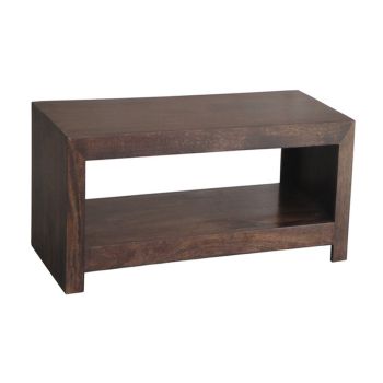Dakota Open Plazma TV Unit - Mango Wood - L45 x W110 x H40 cm - Dark Finish