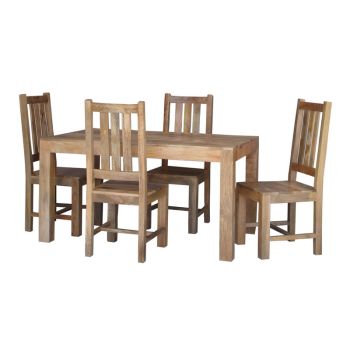 Dakota Dining Table without Chairs - Mango Wood - L90 x W145 x H76 cm - Light Finish