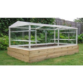 8 x 4 Feet Cold Frame - Aluminium/Glass - L236 x W121 x H82 cm - Without Coating