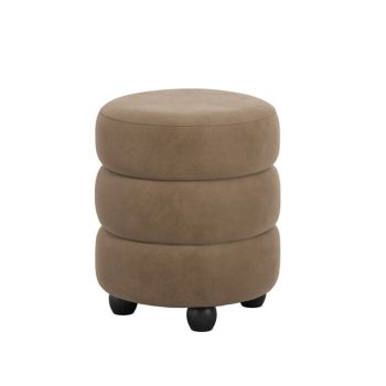 Emi Pouffe - Velvet/Pine - L43 x W43 x H49.5 cm - Mole/Black - Fully Assembled