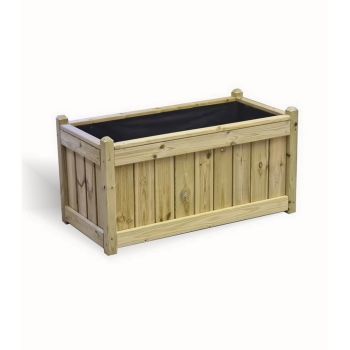Multi Pack of 3 - Elegant Rectangular Trough Planter - Timber - L50 x W100 x H52 cm - Minimal Assembly Required