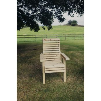 Single Chair - Wood - L69 x W69 x H105 cm - Set of Waterproof Cushions Included