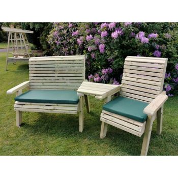 Ergo Trio Set Straight Tray - Timber - L75 x W220 x H105 cm - Set of Waterproof Cushions Included