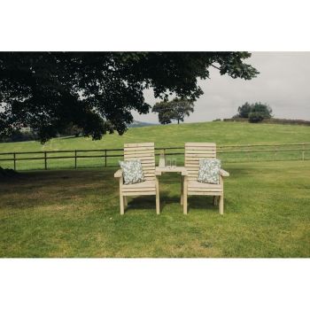 Ergonomical Companion Seat, Love Seat Chair Set - L74 x W170 x H105 cm - Fully Assembled - Set of Waterproof Cushions Included