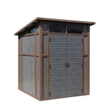 7 x 7 Feet Premium Composite Pent Shed - L208 x W203 x H240 cm - Grey