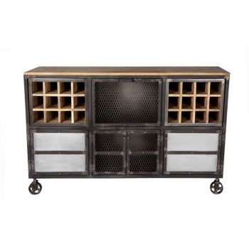 Evoke Bar Cabinet - Metal/Wood - L40 x W150 x H92 cm