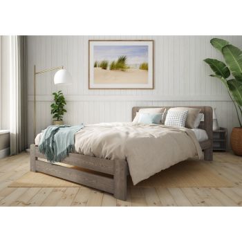 Aurora Bed Frame 3 Feet - Wood - L197 x W98 x H80 cm - Space Grey