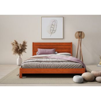Shibui Bed Frame 4 Feet - Wood - L197 x W128 x H90 cm - Brunette