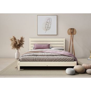 Shibui Bed Frame 4 Feet - Wood - L197 x W128 x H90 cm - Feather