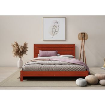 Shibui Bed Frame 4 Feet - Wood - L197 x W128 x H90 cm - Wine