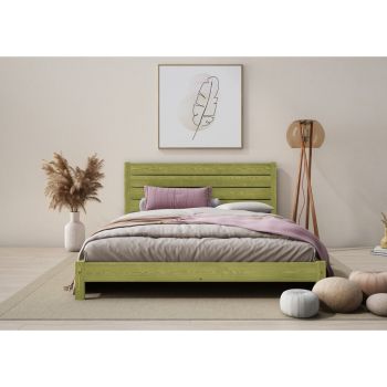 Shibui Bed Frame 6 Feet - Wood - L207 x W188 x H90 cm - Avocado