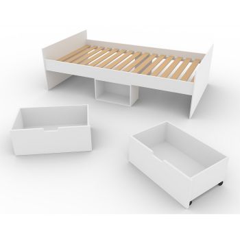 Optional Extra Flash Under Cabin Bed Storage Drawers (Set of 2) - L40 x W67.5 x H23 cm - White - Assembly Required