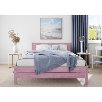 Alva Bed Frame 4Ft6 - Wood - L197 x W146 x H90 cm - Purple Lilac