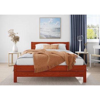 Alva Bed Frame 4Ft6 - Wood - L197 x W146 x H90 cm - Wine