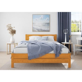 Alva Bed Frame 5 Feet - Wood - L207 x W161 x H90 cm - Teak