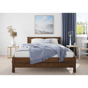 Alva Bed Frame 6 Feet - Wood - L207 x W188 x H90 cm - Palisander