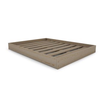 King Size Bed - Wood - L207 x W161 x H20 cm - Pine
