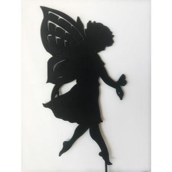 Large Fairy - Garden Ornament - Solid Steel - L28 x W28 x H28 cm - Black