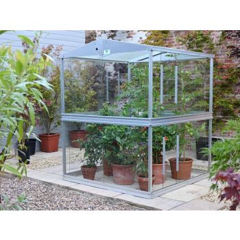 Double Tomato Greenhouse - Aluminium/Glass - L121 x W121 x H149 cm - Without Coating