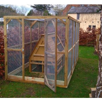 All Cooped Up Poultry/Pet run - 9 foot x 6 foot x 6 foot - flat roof - 3/4" x 3/4" 16 gauge, galvanised wire mesh