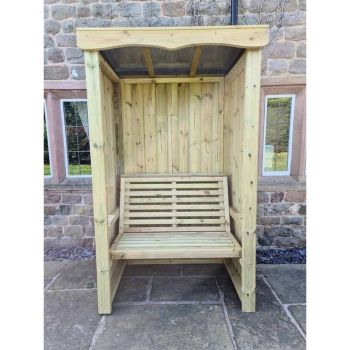 Four Seasons 2 Seater Arbour - Timber - L85 x W120 x H205 cm - Minimal Assembly Required - Set of Waterproof Cushions Included