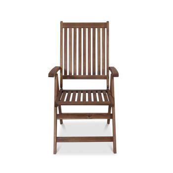 Manhattan Recliner Armchair - Acacia Hardwood - L67 x W56 x H105 cm - Natural Oil Finish