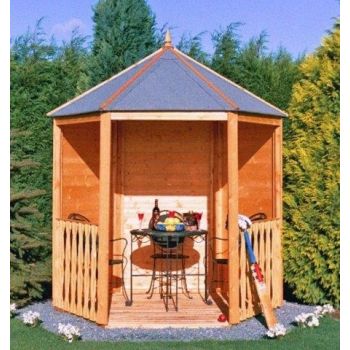 Gazebo Arbour Dip Treated Garden Arch Seat Approx 6 x 7 Feet