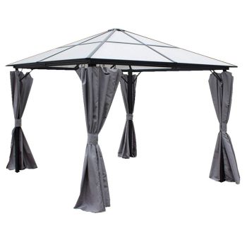 Peninsula Polycarbonate Gazebo - L300 x W300 x H260 cm - Grey