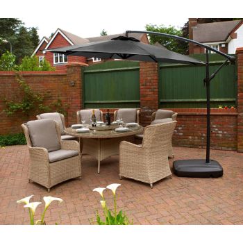 3m Cantilever Parasol - L300 x W300 cm - Grey