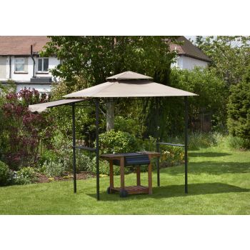 2.45m BBQ Shelter Gazebo - L150 x W2.45 x H2.47 cm