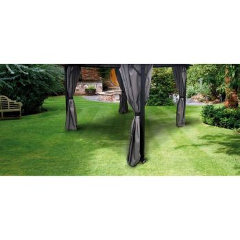 2.5m Replacement Curtain Side Panels with Tie-Backs for Peninsula Gazebo (Set of 4) - Polycarbonate - Grey