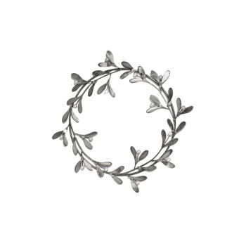 Mistletoe Wreath - Glass/Metal - L32 x W2 x H32 cm - Galvanised