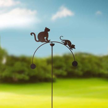 Cat & Mouse Wind Rocker Double Bare Metal/Ready to Rust - Steel - W54 x H148.5 cm