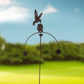 Hummingbird Wind Rocker Double Bare Metal/Ready to Rust - Steel - W54 x H148.5 cm