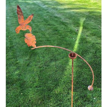 Hummingbird Wind Rocker Single Bare Metal/Ready to Rust - Steel - L66 x W54 x H148.5 cm