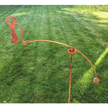 Puffin Wind Rocker Single Bare Metal/Ready to Rust - Steel - L66 x W54 x H148.5 cm