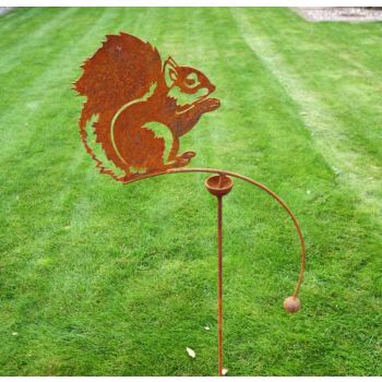 Squirrel Wind Rocker Single Bare Metal/Ready to Rust - Steel - L66 x W54 x H148.5 cm