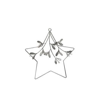 Star Mistletoe Wreath - Glass/Metal - L31 x W1.5 x H31 cm - Galvanised