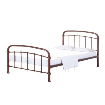 4.6 Feet Halston Double Bed - Metal - L200 x W146 x H113 cm - Copper