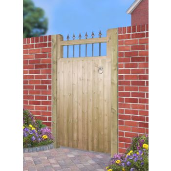 Hampton Tall Single Garden Gate - Pressure Treated Scandinavian Redwood - W1050 x H1800 mm