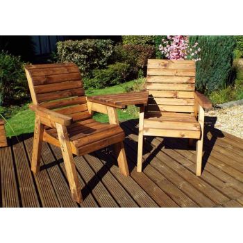 Twin Companion Set Angled - L90 x W180 x H98 cm - Redwood - Minimal Assembly Required