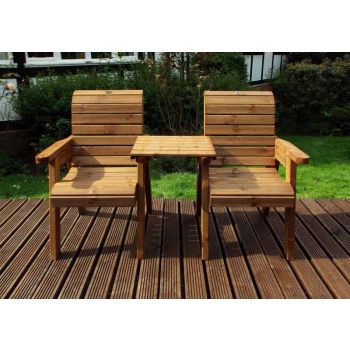 Twin Companion Set Straight - L74 x W160 x H98 cm - Redwood - Minimal Assembly Required