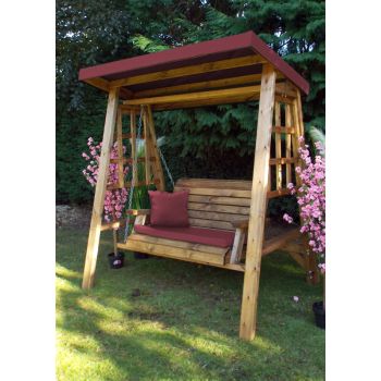 Dorset Two Seat Swing - W170 x D124 x H196 - Fully Assembled - Burgundy