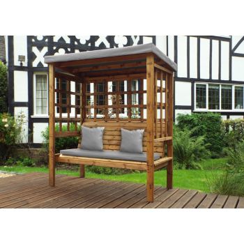 Bramham Three Seat Arbour - W172 x D82 x H196 - Fully Assembled - Grey