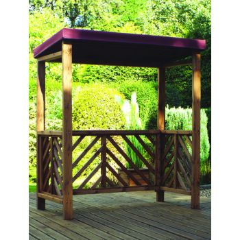 Dorchester BBQ Shelter (Burgundy Roof Cover) - L100 x W170 x H196 - Fully Assembled - Burgundy