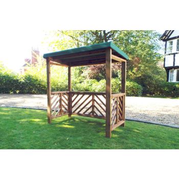 Dorchester BBQ Shelter (Green Roof Cover), wooden garden furniture, fully assembled